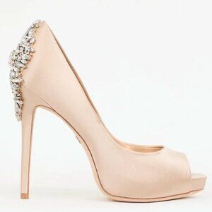 Badgley Mischka Kiara Embellished Peep-toe Pump Size 8.5